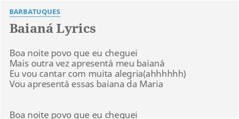 baiana letra|baiana barbatuques lyrics.